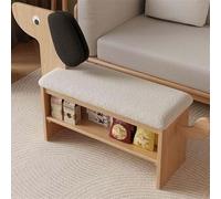 Banc à chaussures créatif en bois massif avec coussin doux, tabouret à langer en forme de chiot pour entrée, solution de rangement de chaussures rembourrée pour porte d'entrée