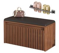 Banc à chaussures de couloir avec espace de rangement et coussin de siège, organisez efficacement votre entrée