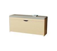 Banc à chaussures de ferme à 2 niveaux - Étagère à chaussures rembourrée - Siège d'entrée peu encombrant pour salon, chambre à coucher, couloir (marron clair, 100 cm)