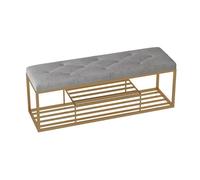 Banc à chaussures de luxe léger Tabouret d'entrée nordique pour un changement facile de chaussures Solution de rangement simple Étagère à chaussures élégante avec assise 100 cm de long Polyvalent et