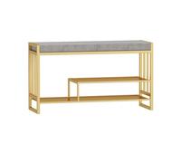 Banc à chaussures d'entrée avec assise rembourrée, étagère à chaussures à 2 niveaux et étagère de rangement, nizer polyvalent pour couloir, chambre à coucher, salon, balcon - Design moderne