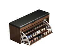 Banc à chaussures d'entrée avec rangement - Armoire à chaussures en bois 2 en 1 et banc de rangement avec étagères réglables pour couloir et vestiaire, chêne sauvage