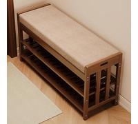 Banc à chaussures d'entrée avec rangement et coussin d'assise rembourré - Banc à chaussures de 80 cm pour couloir, chambre à coucher et salle de boue - Mots clés originaux : banc à chaussures d'entrée