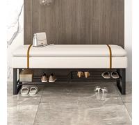 Banc à Chaussures,d'entrée avec Rangement intégré,Pouf Coffre en Cuir,Multifonctionnel pour se Changer Les Chaussures dans l'entrée,la Chambre ou Le Salon.