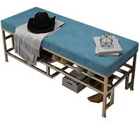 Banc à chaussures d'entrée avec siège souple et support de rangement en métal, coussinets antidérapants, solution de rangement élégante pour le salon et le couloir