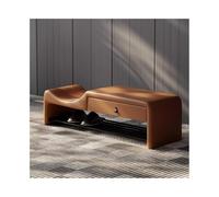 Banc à chaussures d'entrée italien avec tiroir de rangement pour enfants et parents en acier inoxydable Hauteur design simple (caramel petit)