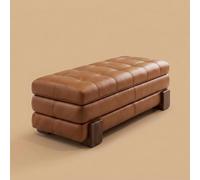 Banc à Chaussures d'Entrée Meuble Rangement Coffre avec Assise Rembourrée | Banquette Basse en Similicuir et Bois de Chêne Rangement Intégré pour Couloir Chambre Bout de Lit Sans Montage