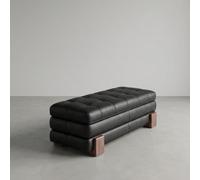 Banc à Chaussures d'Entrée Meuble Rangement Coffre avec Assise Rembourrée | Banquette Basse en Similicuir et Bois de Chêne Rangement Intégré pour Couloir Chambre Bout de Lit Sans Montage
