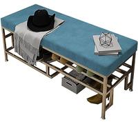 Banc à chaussures d'entrée nordique léger avec grand espace de rangement, tabouret de lit, coussin de protection, étagère à chaussures polyvalente.