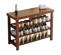 Banc à chaussures d'entrée - Organiseur de rangement compact avec siège large, meuble peu encombrant pour appartements et entrées de maison, marron, 1,2 m, 88 cm