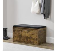 Banc à Chaussures Design avec Tiroir pour 3 Paires 80 x 39 x 45 cm Chêne Foncé Noir