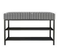 Banc à chaussures double couche capitonné ottoman de rangement pour chaussures, canapé, repose-pieds au bout du lit, solution de rangement élégante et fonctionnelle pour chaussures