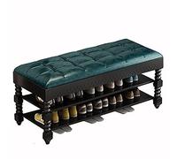 Banc à chaussures élégant noir avec coussin doux et étagère à chaussures peu encombrant pour entrée, chambre à coucher, couloir, salon, 60 x 30 x 48 cm, solution d'assise confortable