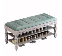 Banc à chaussures élégant noir avec coussin doux et étagère à chaussures peu encombrant pour entrée, chambre à coucher, couloir, salon, 60 x 30 x 48 cm, assise confortable, solution de rangement pour