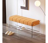 Banc à chaussures en acrylique pour entrée, étagère à chaussures élégante avec coussin doux, tabouret créatif de rechange pour salon, chambre à coucher, vestiaire - 60 cm, design moderne et