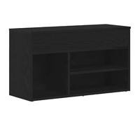 Banc à chaussures en bois | 80 x 30 x 45 cm | Rangement stable pour chaussures et accessoires | Idéal pour le couloir, l'entrée et les petits appartements | Aspect chêne noir