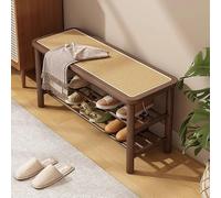 Banc à chaussures en bois à 2 niveaux avec rangement élégant pour les petits espaces, solution de rangement à chaussures polyvalente pour entrée, salon et vestiaire