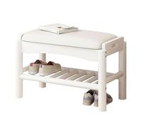 Banc à chaussures en bois avec assise rembourrée à 2 niveaux étagères de rangement pour entrée, couloir, salon, chambre à coucher ou salle de bain - Banco Zapatero élégant (couleur : A taille : 80 x