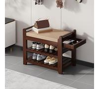 Banc à chaussures en bois avec assise rembourrée - Armoire de rangement d'entrée avec rangement latéral pour vestiaire et salon