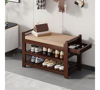 Banc à chaussures en bois avec assise rembourrée - Armoire de rangement d'entrée avec rangement latéral pour vestiaire et salon