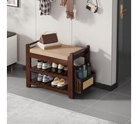 Banc à chaussures en bois avec assise rembourrée - Armoire de rangement d'entrée avec rangement latéral pour vestiaire et salon