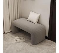 Banc à chaussures en bois massif avec tissus optionnels rembourrés, repose-pieds pour salon, couloir et chambre à coucher, entrée élégante, 18,1 cm/46 cm, gris B
