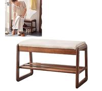 Banc à chaussures en bois peu encombrant avec rangement pour entrée, petite nizer pour chambre à coucher, siège d'entrée élégant et support à chaussures, parfait pour la décoration du couloir