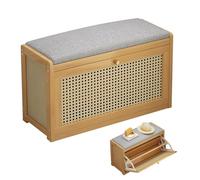 Banc à chaussures en bois pour économiser de l'espace avec coussin réglable pour entrée, couloir, salon - 70 cm