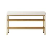 Banc à chaussures en métal robuste pour entrée, rangement, élégant pour couloir et salle de bain, supporte jusqu'à 150 kg, idéal pour la chambre à coucher et la maison