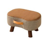 Banc à chaussures en tissu avec pieds en bois - Tabouret incurvé empilable, poignée portable pour entrée et salon, pas de montage nécessaire