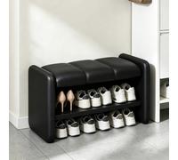 Banc à chaussures entrée étroit avec coussin, meuble rangement fin | Profil fin, rangement pour chaussures d’entrée, design moderne gain-de-place, banc solide(A,31.5in)