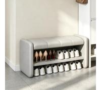 Banc à chaussures entrée étroit avec coussin, meuble rangement fin | Profil fin, rangement pour chaussures d’entrée, design moderne gain-de-place, banc solide(B,39.4in)