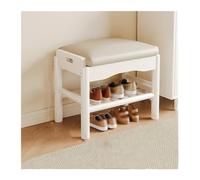 Banc à chaussures for usage domestique, porte d'entrée, meuble , tabouret assis, un banc en bois massif, pouvant s'asseoir sur Chaussures(Blanc,60cm)