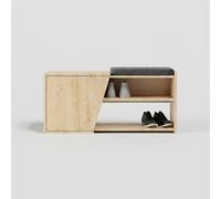 Banc à chaussures gain de place avec coussin et étagères Fiona