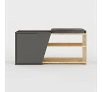 Banc à chaussures gain de place avec coussin et étagères Fiona