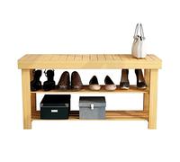 Banc à chaussures Gardeneea - Banc à chaussures d'entrée avec rangement - Tabouret à chaussures à 2 étages - Tabouret de couloir avec siège rembourré - Meuble à chaussures de salon - Banc à chaussures
