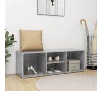 Banc à chaussures - vidaXL - 105x35x35 cm - Gris béton - 4 compartiments - Aggloméré