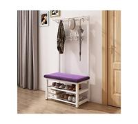Banc à chaussures industriel 4 en 1 - Porte-vêtements exquis avec crochets de suspension et cadre en métal stable - Rangement d'entrée nizer & Accent Furniture