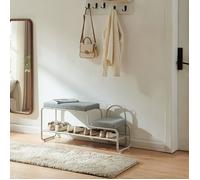 Banc à chaussures Jässaatka avec tabouret enfant 100 x 32 x 46 cm gris