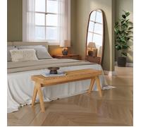 Banc à chaussures Lasdarvoo 120 x 35 x 45 cm bambou naturel
