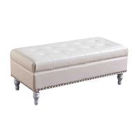 Banc à Chaussures Maximisez l'espace de Rangement et Ajoutez Une Touche d'élégance Moderne à Votre Espace de Vie Choisissez ce Banc de Rangement rembourré en Cuir Blanc. Parfait pour l'entré