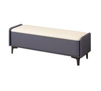 Banc À Chaussures Moderne avec Assise Rembourrée, Banc Capitonné for Chambre À Coucher À Placer Au Pied du Lit, Idéal for L'entrée, Le Couloir Ou Le Vestibule.(Navy Blue+Beige,120x40x40cm)
