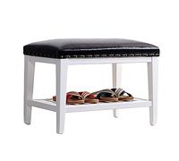 Banc à chaussures moderne avec assise rembourrée, meuble en bois robuste pour couloir et salle de bain, étagère à chaussures avec tabouret, solution de rangement élégante pour l'entrée.