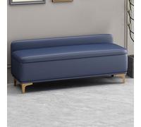 Banc À Chaussures Moderne avec Rangement Et Assise Rembourrée, Banquette Capitonnée for Chambre À Coucher, À Placer Au Pied du Lit, dans L'entrée(Navy Blue,120x40x40cm)