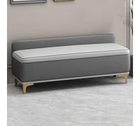 Banc À Chaussures Moderne avec Rangement Et Assise Rembourrée, Banquette Capitonnée for Chambre À Coucher, À Placer Au Pied du Lit, dans L'entrée(Dark Gray+Light Gray,120x40x40cm)