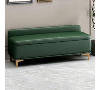 Banc À Chaussures Moderne avec Rangement Et Assise Rembourrée, Banquette Capitonnée for Chambre À Coucher, À Placer Au Pied du Lit, dans L'entrée(Forest Green,100x40x40cm)