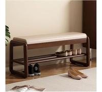 Banc à chaussures moderne du milieu du siècle avec rangement caché, ottomane peu encombrante pour couloir, foyer et salon