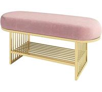 Banc à chaussures moderne en métal avec coussin de rangement pour entrée, étagère à chaussures élégante et multifonctionnelle, design simple et élégant pour couloir, chambre à coucher et entrée.