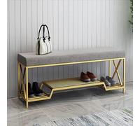 Banc à chaussures moderne en velours avec rangement, organiseur d'entrée élégant et étagère à chaussures, design peu encombrant pour couloir, chambre, salon, décoration d'intérieur, 119,4 x 35,6 x