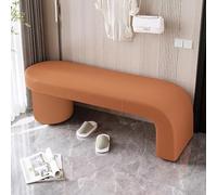 Banc à chaussures moderne multifonction en bois massif avec repose-pieds rembourré en cuir pour chambre à coucher, salon, couloir, entrée, studio, solution de rangement élégante (100 x 40 x 40 cm, Ge